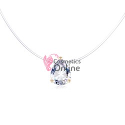 Colier din fir transparent cu pandantiv din zirconiu AS42DD Auriu